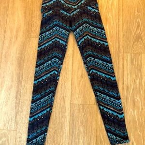 Alo yoga winter print blue leggings - size small